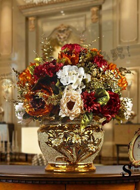 林夏欧式仿真花套装客厅餐桌玄关摆设花艺家居装饰花整体插花花艺