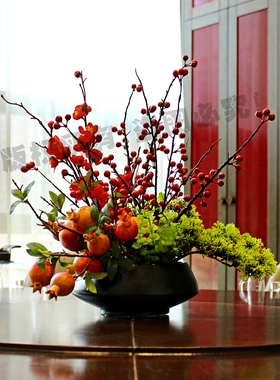 餐桌花摆件客厅欧式花瓶彷真花套装假花绢花家居玄关装饰品插花艺