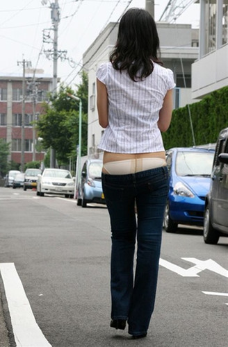 超低腰牛仔裤2021女后裆后腰特低露股沟露臀弹力蓝色直筒宽腿大脚