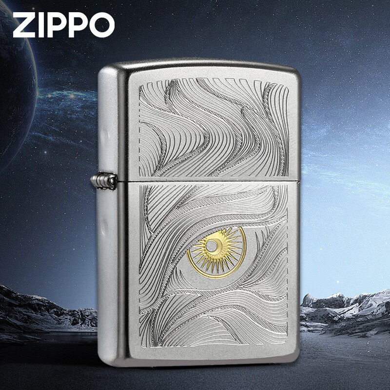 Zippo打火机缎纱镀铬秋水含其它