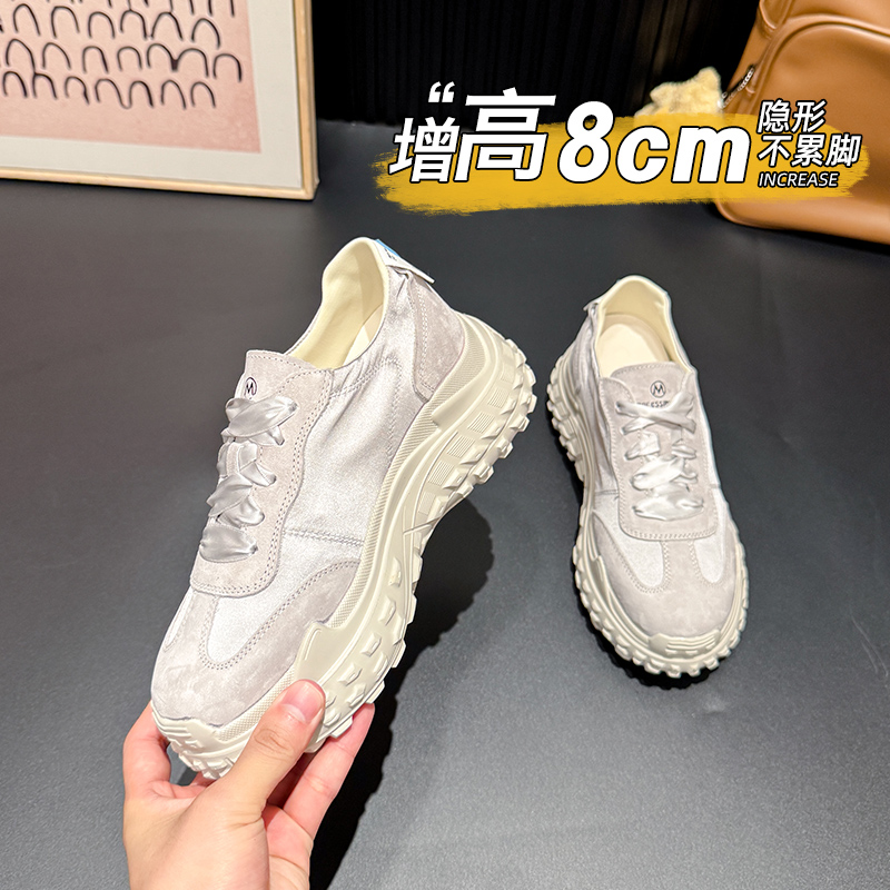 真皮~内增高8cm老爹鞋女2