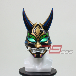 79COS万圣节原神魈护法夜叉面具动漫表演COSPLAY道具服面罩4097