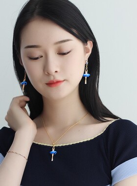珐琅渐变芭蕾系列腰间小花项链