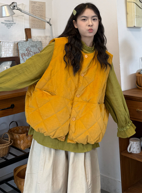 大码女装202冬季胖mm韩版宽松灯芯绒马甲+花边打底衫+休闲裤套装