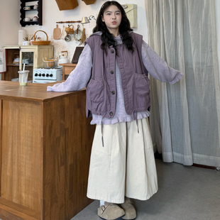 灯芯绒裤 大码 夹棉马甲 2025秋冬胖mm一整套搭配连帽针织毛衣 女装