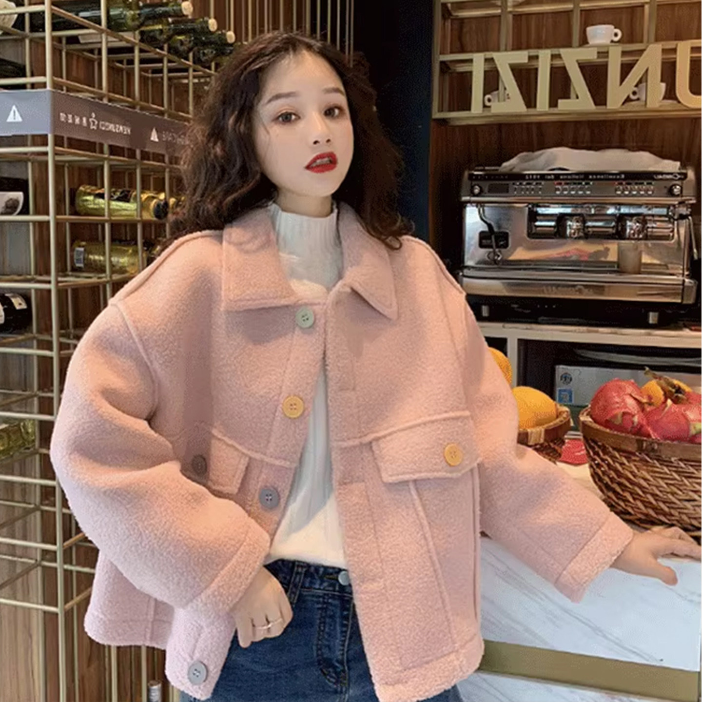 大码女装2025秋季新款高端微胖mm百搭韩版宽松羊羔毛显瘦减龄外套,女装/女士精品,常规大码外套,淘宝优惠券,粉丝福利购,淘宝优惠卷