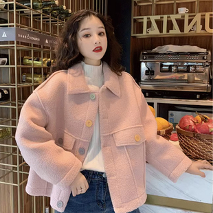 高端微胖mm百搭韩版 大码 新款 2025秋季 宽松羊羔毛显瘦减龄外套 女装