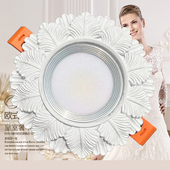 法式 奶油白色筒灯家用嵌入式 客厅射灯仿石膏孔灯洞灯顶灯开孔7.5