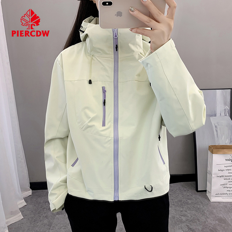 【PIERCDW品牌】户外冲锋衣女防风防水春秋季休闲透气登山服外套