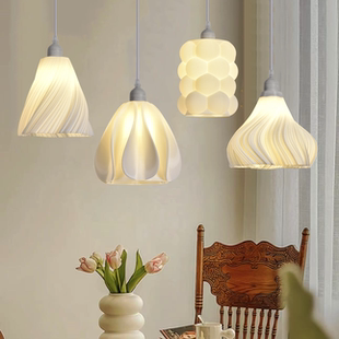 奶油风玄关过道小吊灯法式卧室床头灯高级感吧台餐饮店装饰吊线灯