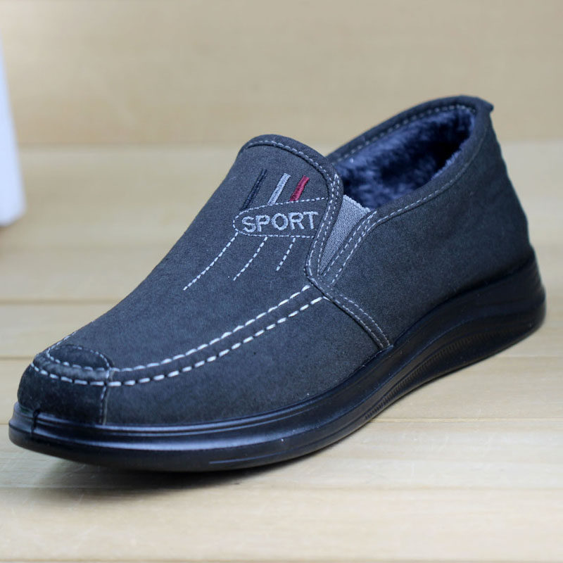 冬季男牛仔棉鞋老北京布鞋加绒保暖休闲帆布鞋防滑中老年爸爸棉鞋,流行男鞋,棉鞋,淘宝优惠券,粉丝福利购,淘宝优惠卷