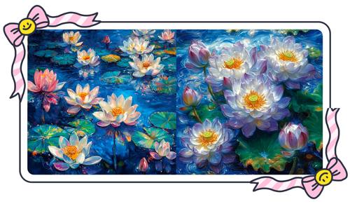 新疆长绒棉布,梦影荷踪/紫韵70*70大格十字绣(精准印花)