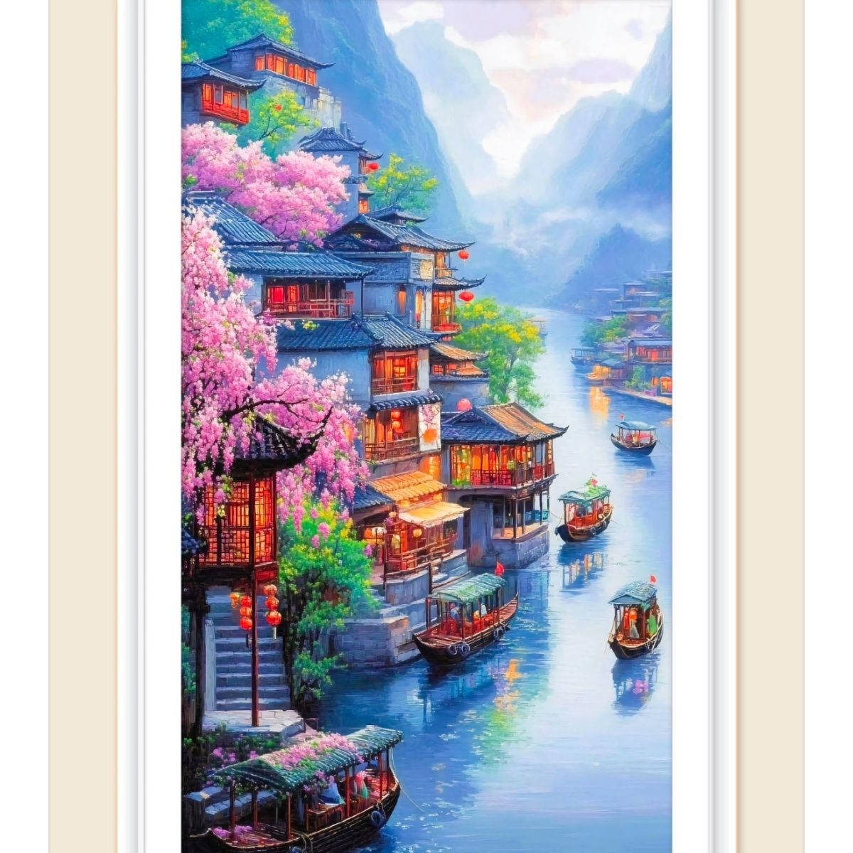 江南烟雨60*90大格十字绣精准印花