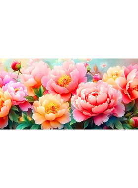 十字绣花开富贵-牡丹呈祥中式大幅线绣