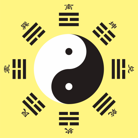 后天八卦图 太极图 阴阳鱼 周易经禅意中堂办公室书房玄关 装饰贴