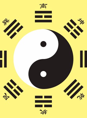 后天八卦图太极图玄关装饰贴
