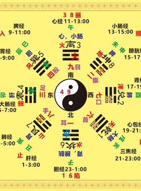 人体五行生克阴阳太极八卦图