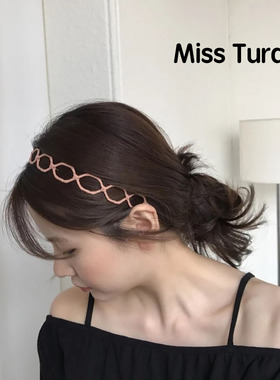Miss Tura韩国简约镂空ins发箍 甜美粉色头箍 酒红色黑色包布发卡