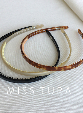 Miss Tura韩国东大门简约质感玳瑁细发箍 ins超火束发头箍