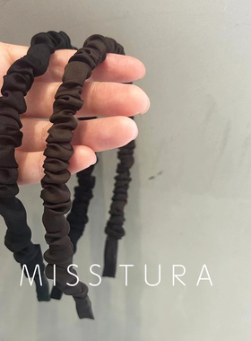 Miss Tura韩国进口简约褶皱布艺细发箍束发头箍发卡