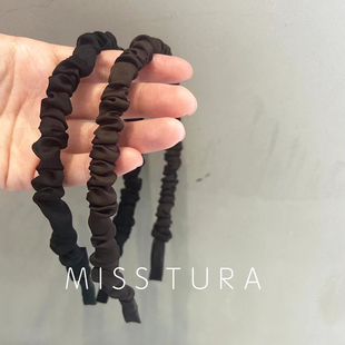 Miss Tura韩国进口简约褶皱布艺细发箍束发头箍发卡