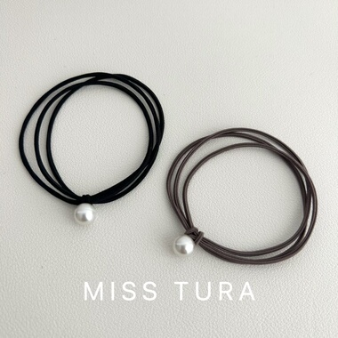 Miss Tura韩国进口珍珠发圈简约气质发饰女扎头发皮筋头绳发绳