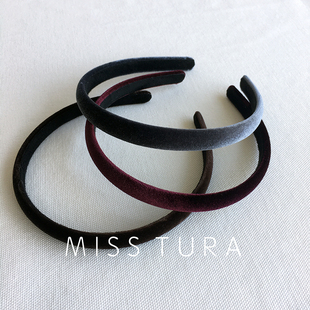 Miss 好用百搭压法发卡束发头箍 Tura韩国进口简约复古丝绒细发箍