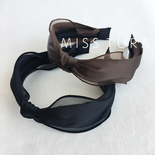 MissTura缎面欧根纱打结发箍