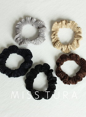 Miss Tura韩国进口褶皱发圈扎头发马尾丸子发绳纯色头绳简约百搭