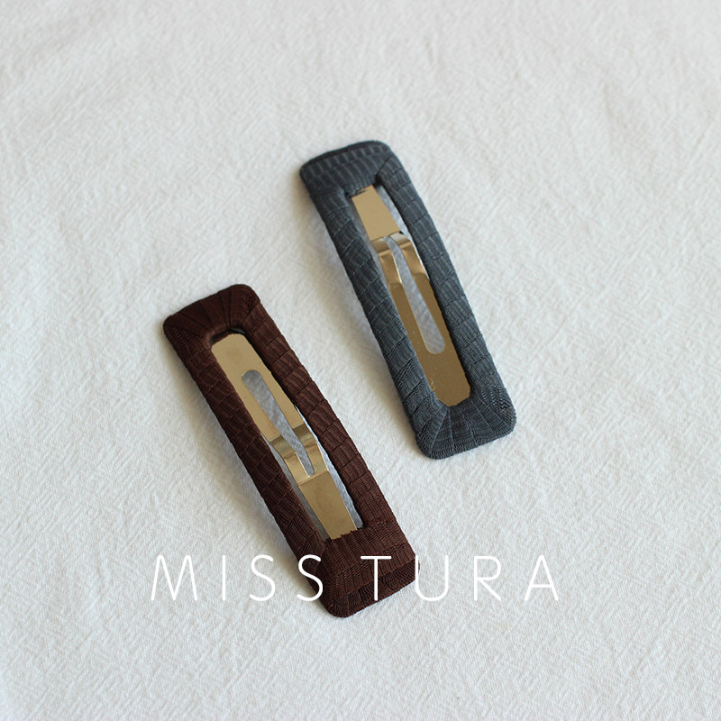 Miss Tura韩国东大门手工发夹彩色网红ins方形BB夹纯色简约碎边夹
