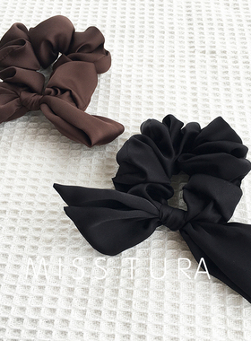 Miss Tura韩国进口黑色咖色扎马尾蝴蝶结头饰简约高级感发圈