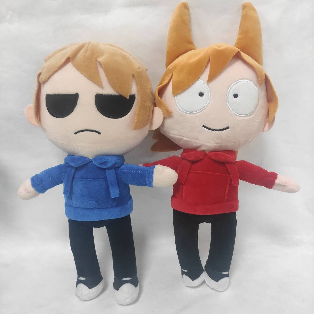 跨境 eddsworld plush 英国动漫红色蓝色男女孩毛绒玩具公仔 玩具/童车/益智/积木/模型 毛绒/玩偶/公仔/布艺类玩具 原图主图