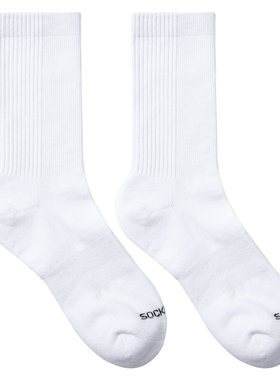 SOCKKON 男士高通精梳棉毛巾底168n袜子螺纹设计黑白纯色素色袜子