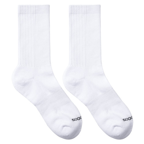 SOCKKON 男士高通精梳棉毛巾底168n袜子螺纹设计黑白纯色素色袜子
