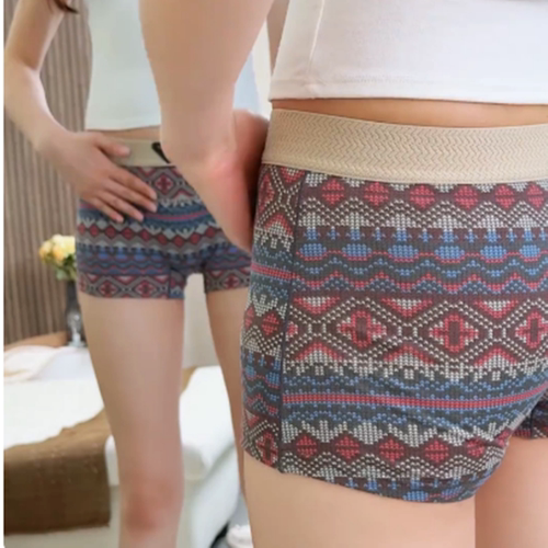 女士内裤2025新款复古民族风纯棉平角裤无痕舒适透气四角裤短裤衩