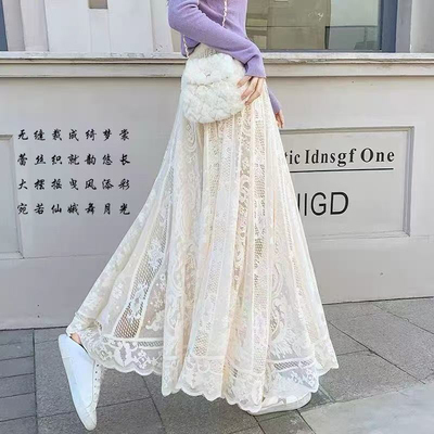 大码旗袍内搭裙蕾丝半身裙中国风旗袍洋气搭配打底裙遮胯显瘦衬裙