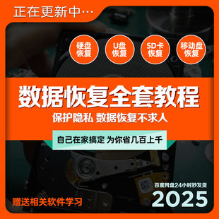 数据恢复全套教程电脑硬盘U盘sd卡误删视频照片文件修复自学教学