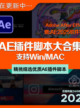 AE插件脚本大合集中文版调色光效磨皮动画MG效果一键安装WIN\MAC