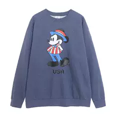 Paradise Style Foreign Trade Cartoon Anime Casual Versatile Fleece Pullover Sweatshirt Loose Fit 80% Cotton Oversized Playful Top