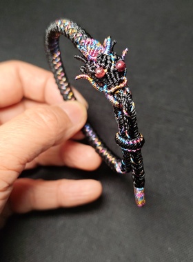 龙鳞龙头手工编织手链好运