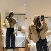 现货3折 咖喱汤汤TGL 小奶熊2.0 复合麂皮羊羔毛短款 外套