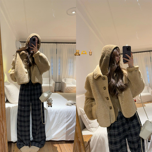 【现货3折】咖喱汤汤TGL【小奶熊2.0】复合麂皮羊羔毛短款外套