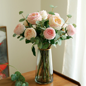 饰花卉保湿 堪比真花 高档仿真花装 手感玫瑰假花客厅摆设餐桌摆件