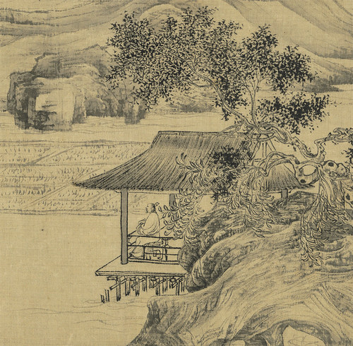 明唐寅守耕图复制画一比一宣纸画