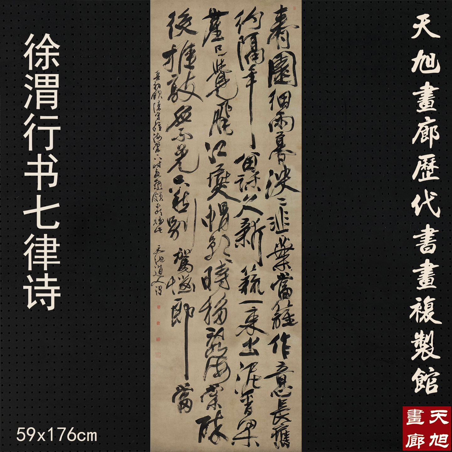 徐渭行书七律诗艺术微喷复制品字画中国书法宣纸画心仿古装饰书画