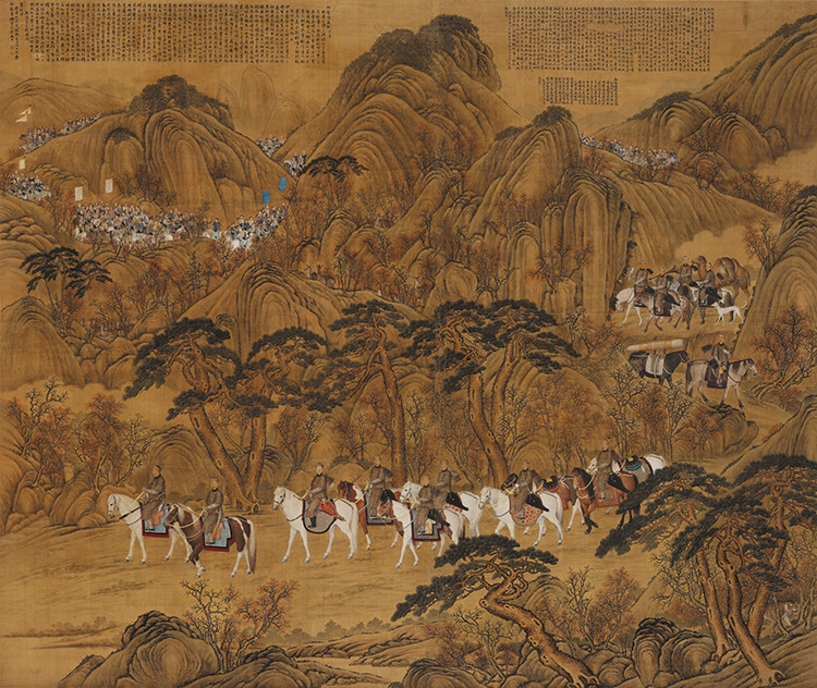 郎世宁哨鹿图复制画高清