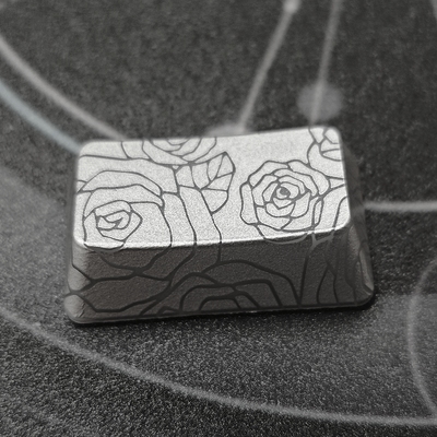 银色玫瑰1.75u右Shift键帽增补图案透光IMD磁轴机械键帽无刻通用