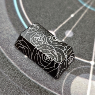 黑色玫瑰1.75u右Shift键帽增补图案透光IMD磁轴机械键帽无刻通用