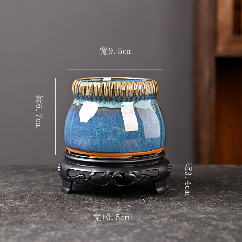 六月雪绿植盆景陶瓷阳台托盘家用粗陶多肉花盆小号控根型陶盆清仓