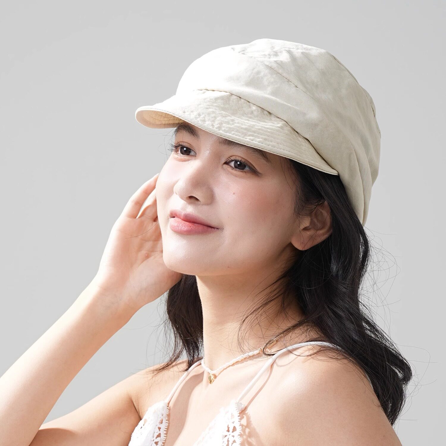 张婧仪同款设计2025春夏新款女帽子日系百搭短檐报童帽优雅八角帽